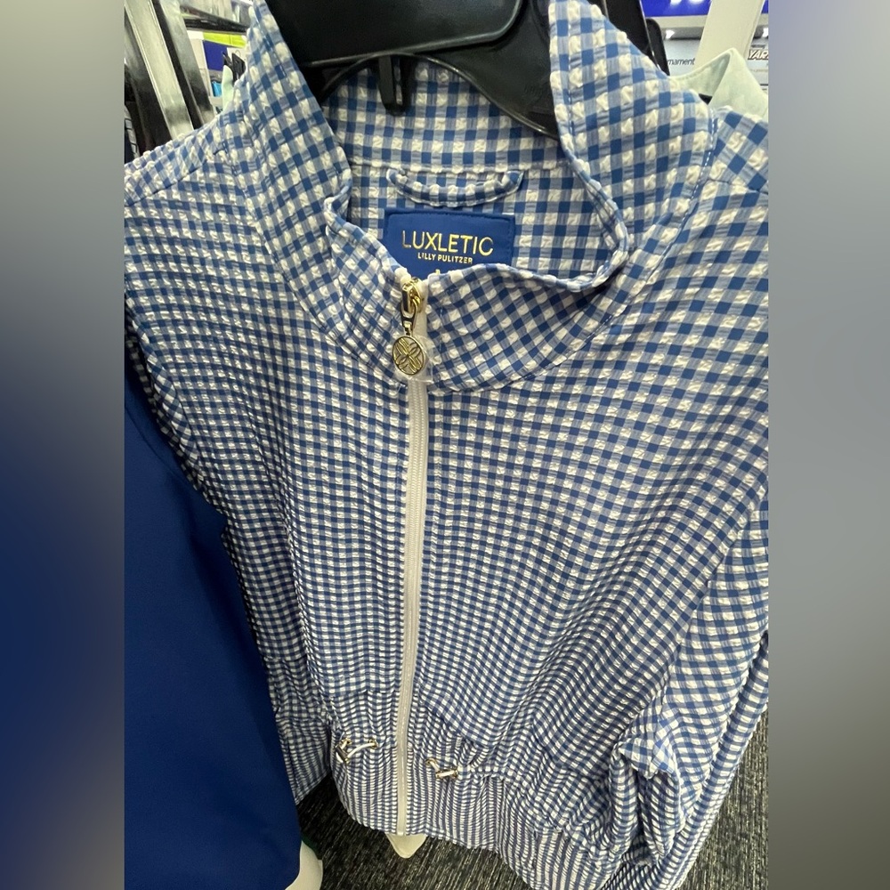 Lilly Pulitzer medium blue gingham jacket